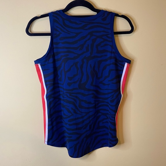 Tail Blue Zebra Print Scoop Neckline Activewear Tank Top Size Medium - Picture 4 of 7